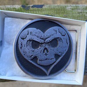 Alexisonfire Official Merch 2004 Belt Buckle Heart Skull Unisex 2.5" Diameter